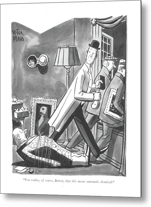 111188 Par Peter Arno Master Metal Print featuring the drawing You Realize by Peter Arno