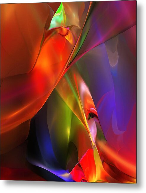 Fine Art Metal Print featuring the digital art Abstract 012112A by David Lane