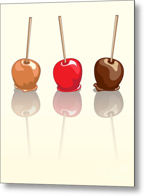 Apple Metal Print featuring the digital art Candy apples reflected by Jane Rix