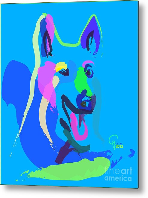 Pet Metal Print featuring the painting Dog - colour dog by Go Van Kampen