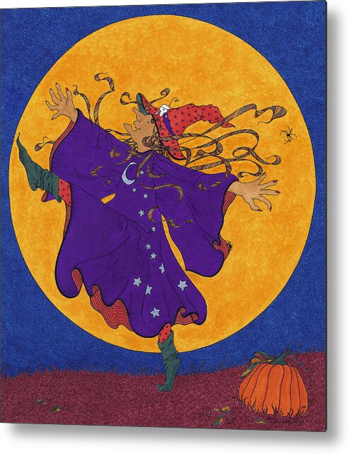 Halloween Metal Print featuring the drawing Halloween Dance by Michele Sleight