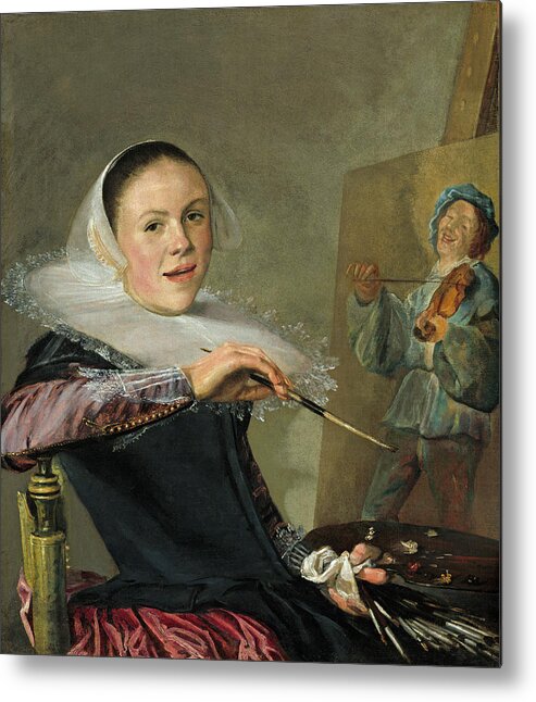 Judith Leyster Metal Print featuring the painting Self-Portrait #1 by Judith Leyster