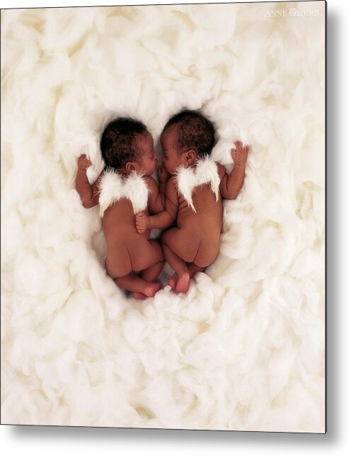 Baby Metal Print featuring the photograph Alexis and Armani as Angels by Anne Geddes