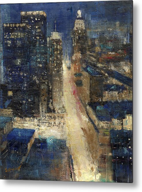 New York Metal Print featuring the painting New York #2 by Sergey Gusev