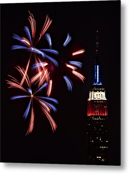 Empire State Building Metal Print featuring the photograph Red White and Blue by Susan Candelario