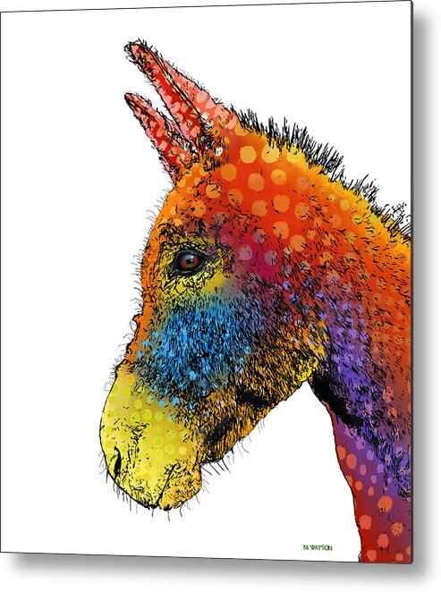 Young Metal Print featuring the digital art Spotted Donkey #2 by Marlene Watson