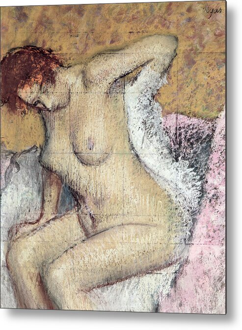 Degas Metal Print featuring the painting After the Bath by Edgar Degas