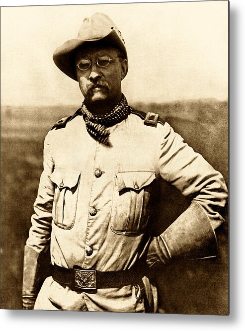 Theodore Roosevelt Metal Print featuring the photograph Colonel Theodore Roosevelt by War Is Hell Store