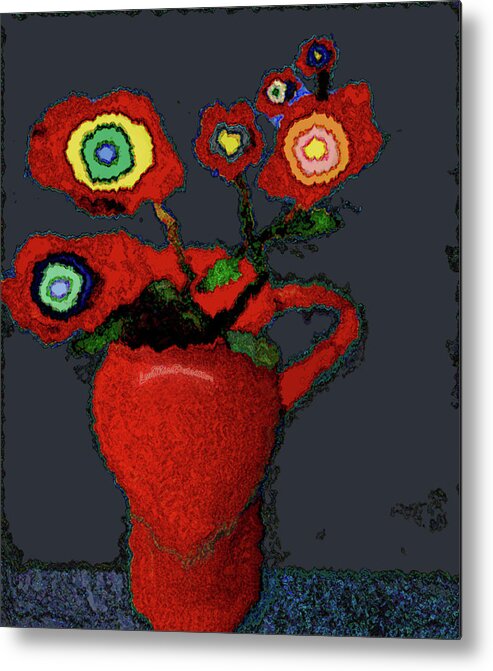 Posters Metal Print featuring the digital art Abstract Floral Art 90 by Miss Pet Sitter