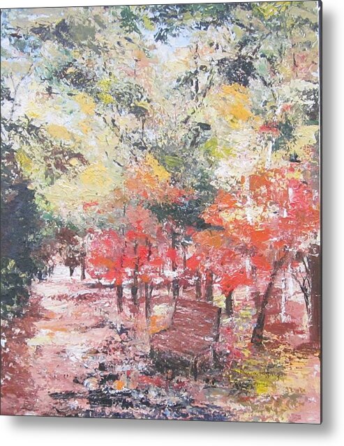 Painting Metal Print featuring the painting And Then There Was Fall by Paula Pagliughi