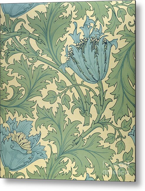 Arts And Crafts Movement Metal Print featuring the tapestry - textile Anemone design by William Morris by William Morris