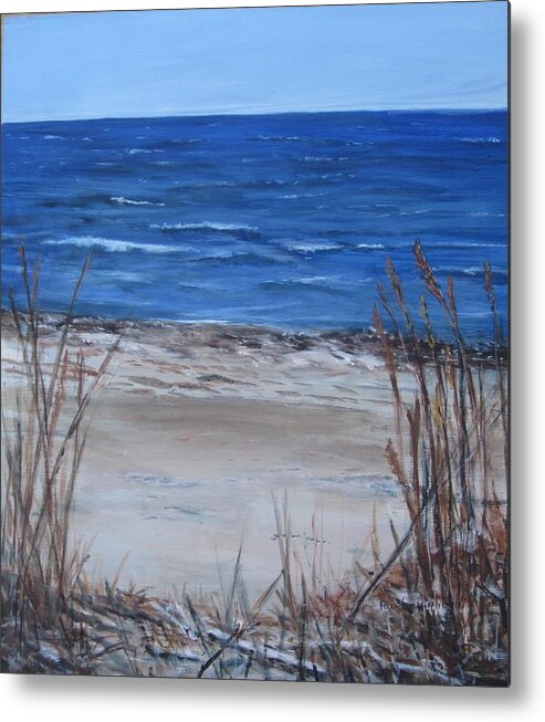 Beach Metal Print featuring the painting Another View of East Point Beach by Paula Pagliughi
