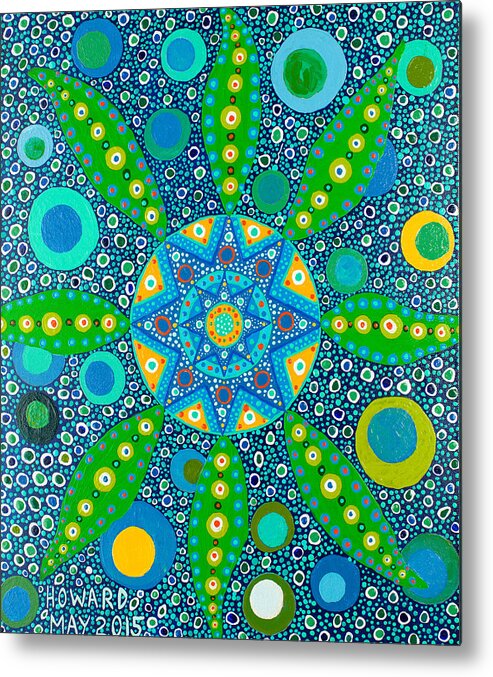 Plant Metal Print featuring the painting Ayahuasca Vision - Inside the Plant Cell May 2015 by Howard Charing