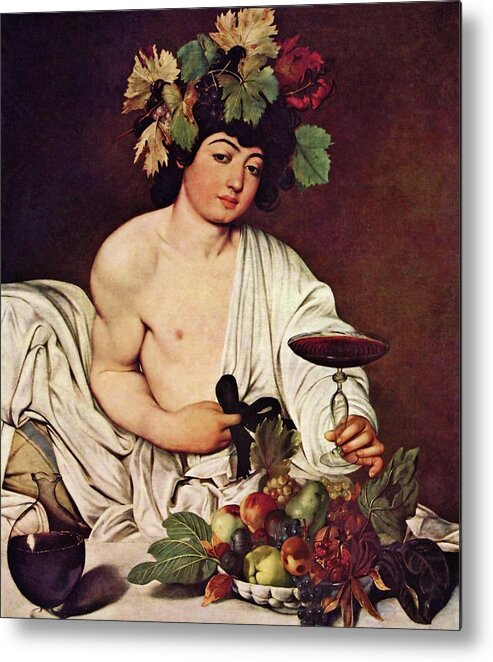 Bacchus Metal Print featuring the painting Bacchus by Michelangelo Caravaggio