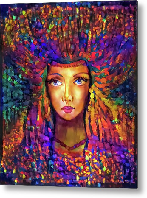 Beautiful Nymph Metal Print featuring the painting Beautiful Nymph 3 by Lilia S