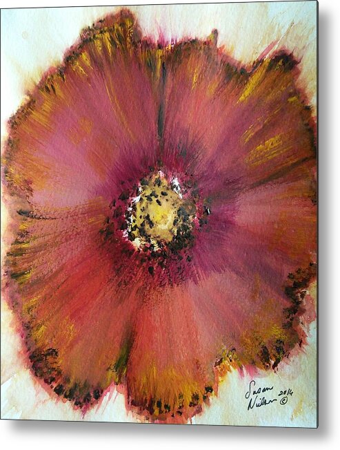 Big Flower Metal Print featuring the painting Big Red Flower by Susan Nielsen