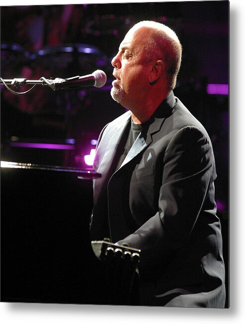 Billy_joel; Singer; Songwriter; Entertainer; Performer; Stage; Spotlight; Edmonton; Alberta; Canada; Piano; Musician; Icon; Music; Play Metal Print featuring the photograph Billy Joel 6 by Jack Dagley