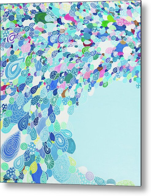 Pattern Art Metal Print featuring the painting Blue Sea by Beth Ann Scott