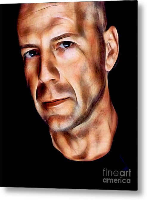 Bruce Willis Metal Print featuring the mixed media Bruce Willis Collection by Marvin Blaine