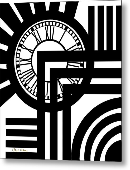 Clock Design Vertical Metal Print featuring the digital art Clock Design Vertical by Chuck Staley