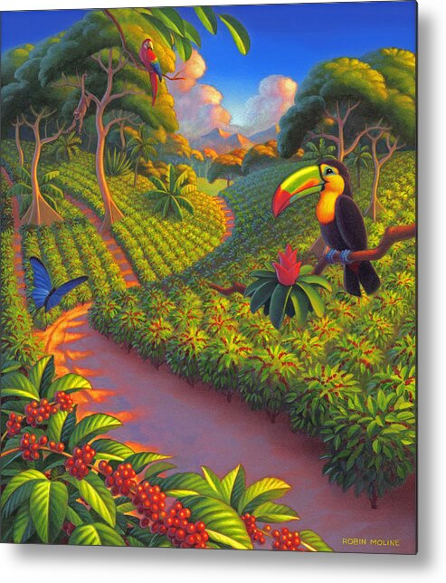 Coffee Plantation Metal Print featuring the painting Coffee Plantation by Robin Moline