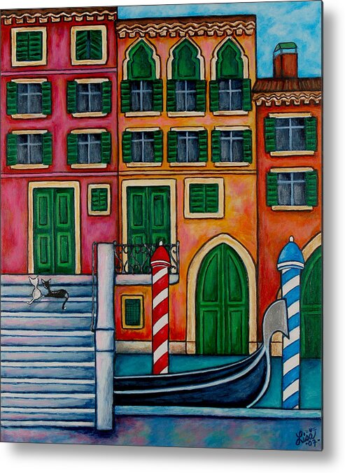 Italy Metal Print featuring the painting Colours of Venice, Italy by Lisa Lorenz