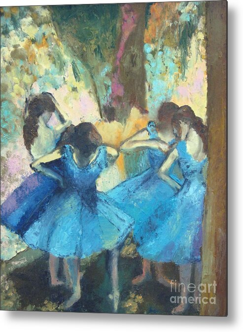 Edgar Degas Metal Print featuring the painting Dancers in Blue by MotionAge Designs