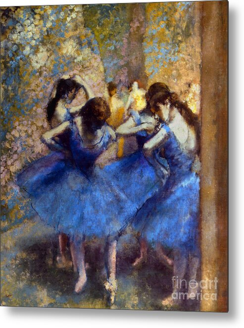 1890 Metal Print featuring the painting BLUE DANCERS, c1890 by Edgar Degas