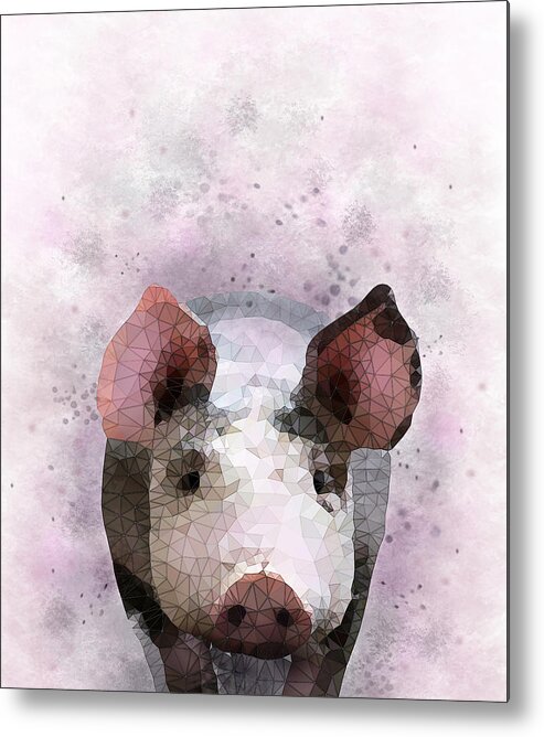 Pig Metal Print featuring the digital art Design 112 Pig by Lucie Dumas