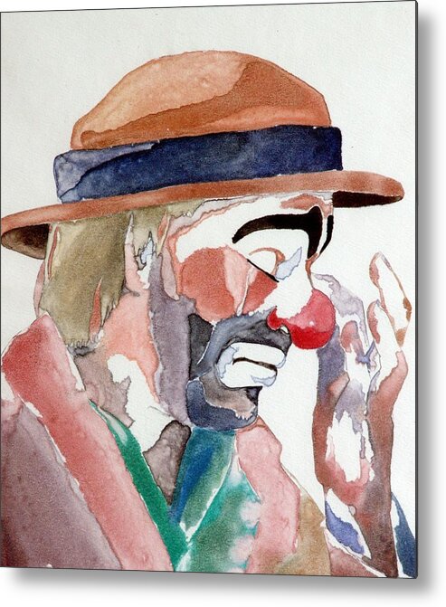 Emmett Kelly Metal Print featuring the painting Emmett Kelly by Donna Baruchi