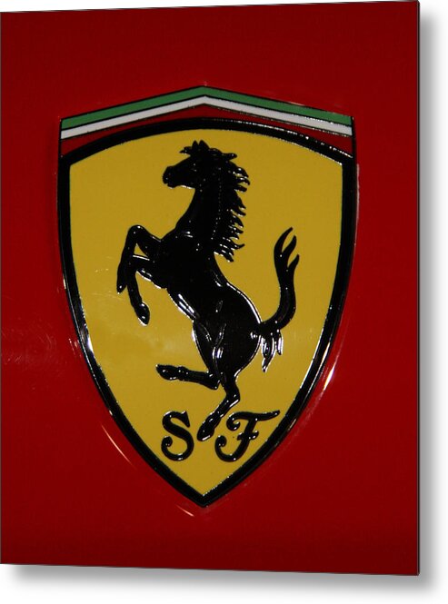 Ferrari Metal Print featuring the photograph Ferrari Emblem 4 by Tom Griffithe