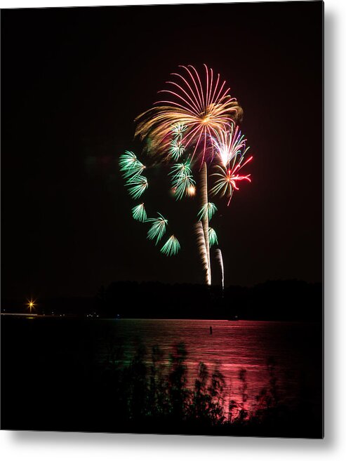 Fireworks Metal Print featuring the photograph Fireworks-3 by Charles Hite