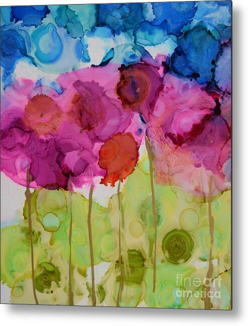 Floral Metal Print featuring the painting Floral Pink by Beth Kluth