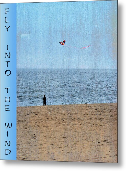 Kite Metal Print featuring the photograph Fly Into The Wind by Leslie Montgomery