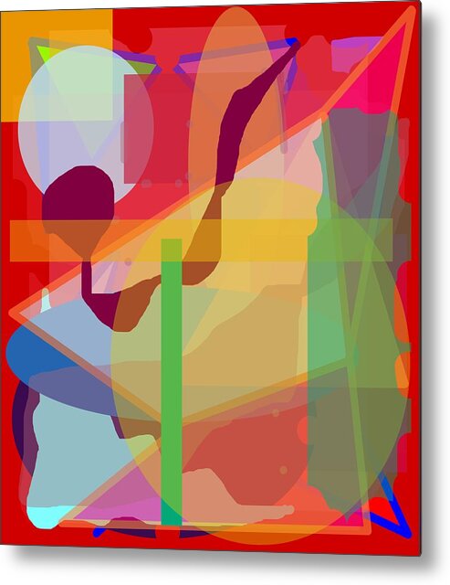 Abstract Metal Print featuring the painting Geo Frenzy by Pharris Art