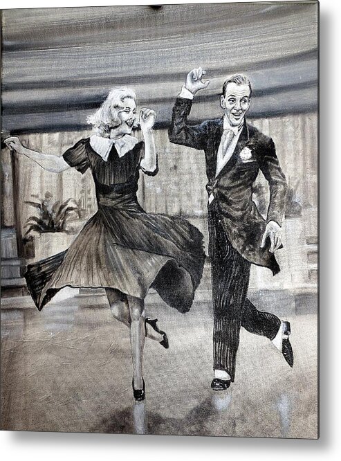 Ginger Rogers Fred Astaire Metal Print featuring the painting Ginger Rogers Fred Astaire by Leland Castro
