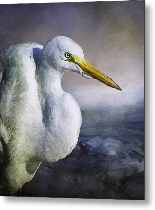 Great Egret Metal Print featuring the photograph Great Egret by Morgan Wright