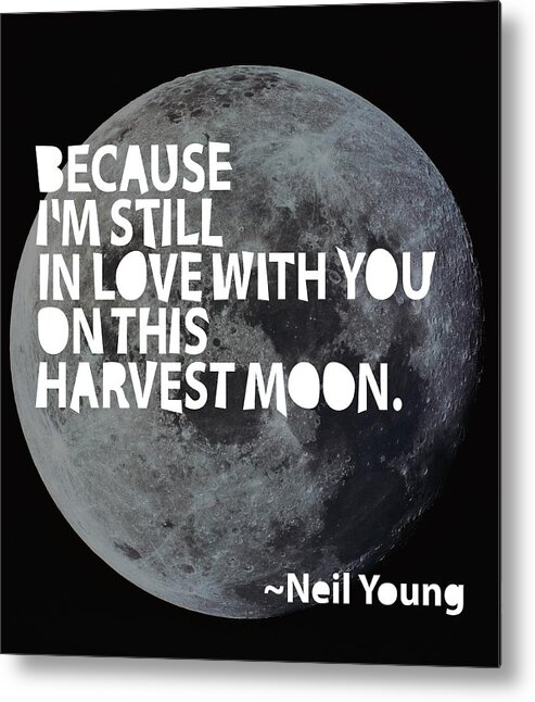 Neil Young Metal Print featuring the painting Harvest Moon by Cindy Greenbean