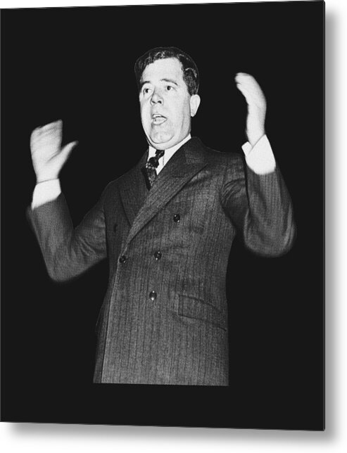 Huey Long Metal Print featuring the digital art Huey P. Long by War Is Hell Store