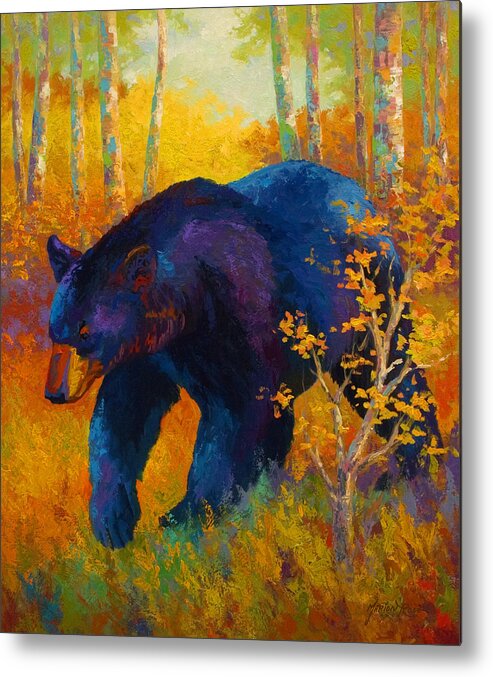 Bear Metal Print featuring the painting In To Spring - Black Bear by Marion Rose