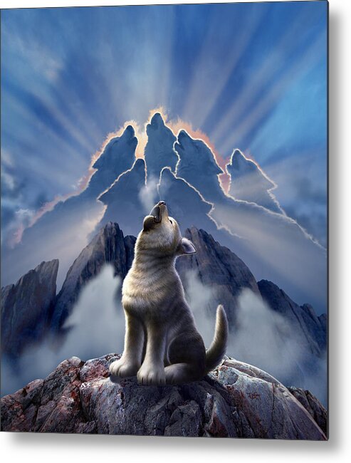 Wolf Metal Print featuring the digital art Leader of the Pack by Jerry LoFaro