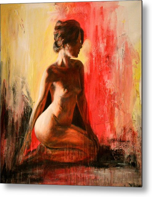 Nudes Metal Print featuring the painting Luminoso by Escha Van den bogerd