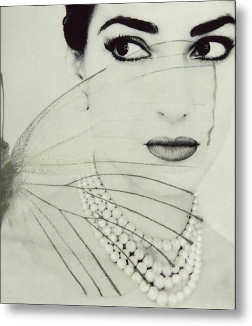 Maria Callas Metal Print featuring the digital art Madam Butterfly - Maria Callas by Paul Lovering