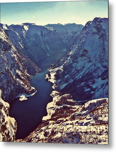 Norway Metal Print featuring the photograph Norway Mountains by Digital Art Cafe