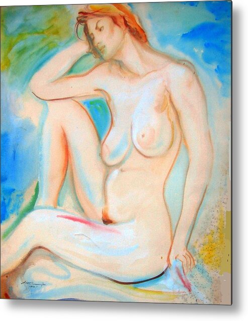 Ala Prima Sketch From The Model. Metal Print featuring the painting Pinwheel Nude by Scott Cumming