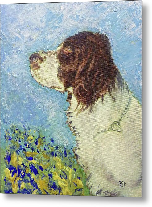 Dog Metal Print featuring the painting Proud Spaniel by Richard James Digance