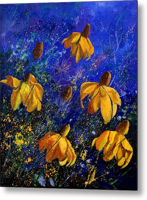 Poppies Metal Print featuring the painting Rudbeckia's by Pol Ledent