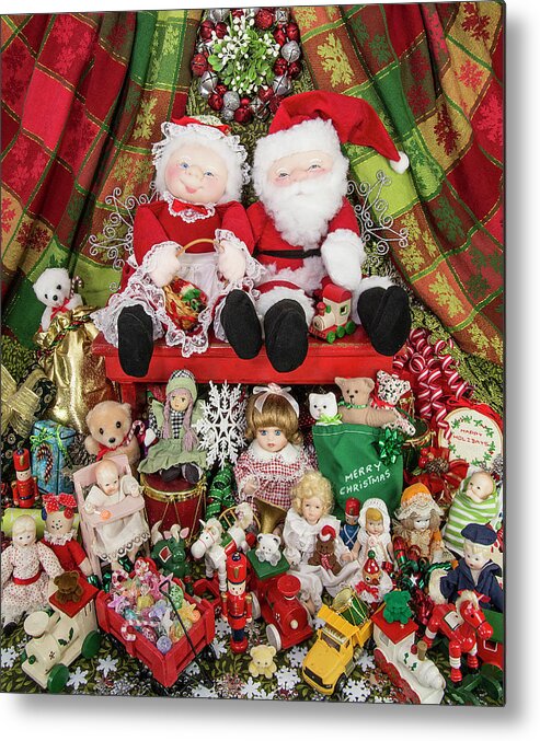 Jigsaw Puzzle Metal Print featuring the photograph Santa and Mrs. Claus by Carole Gordon