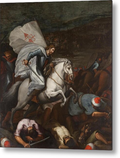Santiago At The Battle Of Clavijo Metal Print featuring the painting Santiago at the Battle of Clavijo by Carducho
