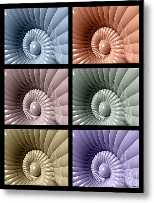 Graphic Design Metal Print featuring the digital art Series of Sea Shells by Phil Perkins